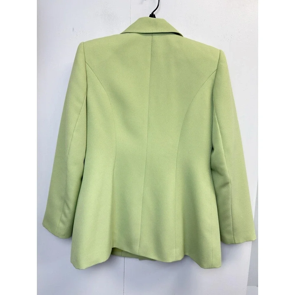 Classic Double-Breasted Green Blazer & Skirt Suit
